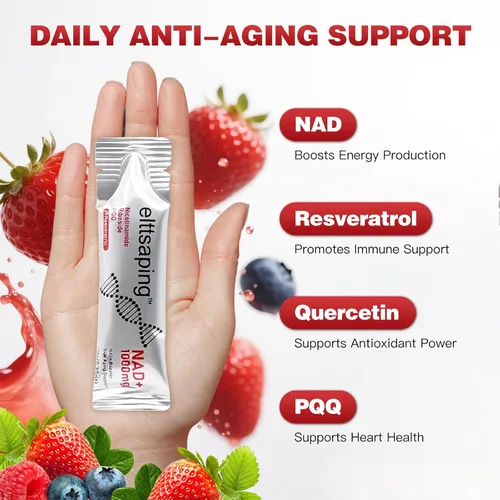 Miniatura 4 de Suplemento líquido NAD de 1000 mg, suplemento líquido NAD+ con ribósido de nicotinamida, resveratrol y PQQ, suplementos NAD+ para hombres y mujeres