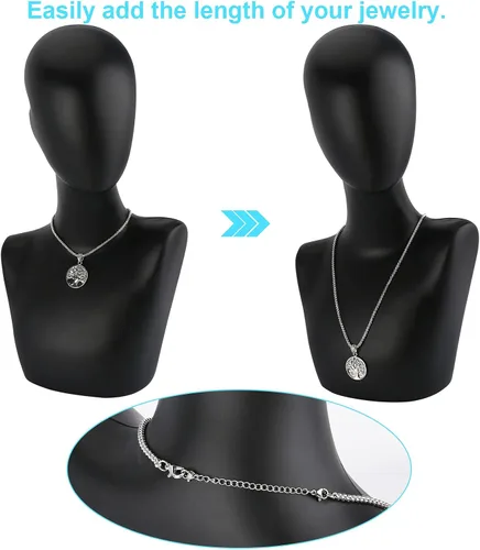 Miniatura 4 de UUBAAR 12 extensores de collar, cadena de extensión de collar de acero inoxidable para joyas, pulseras y tobilleras