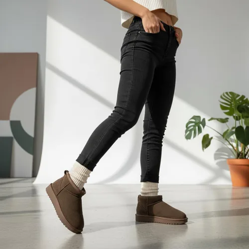 Miniatura 118 de CUSHIONAIRE, Hip 2 - Botas de nieve de gamuza auténtica para mujer, sin cordones, con cómodo forro de piel de oveja sintética + espuma viscoelástica