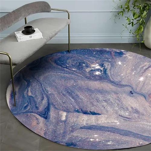 Miniatura 17 de Tapete redondo de mármol verde esmeralda, lavable, pequeño círculo, para dormitorio, sala de estar, alfombra moderna abstracta circular, 2 pies