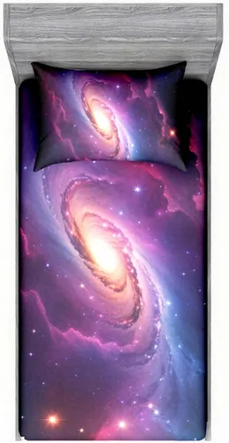 Miniatura 13 de Juego de sábanas bajeras de galaxia para niñas y niños, 2 piezas, 1 sábana de bolsillo profundo con 1 funda de almohada de microfibra sin arrugas