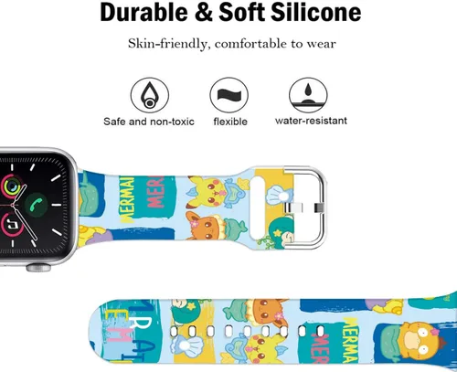Miniatura 3 de Compatible con Apple Watch Band Pikacu Mermaid Fish de 1.92 pulgadas, 1.81 pulgadas, 1.77 pulgadas, 1.73 pulgadas, 1.65 pulgadas (serie 3, 2, 1)