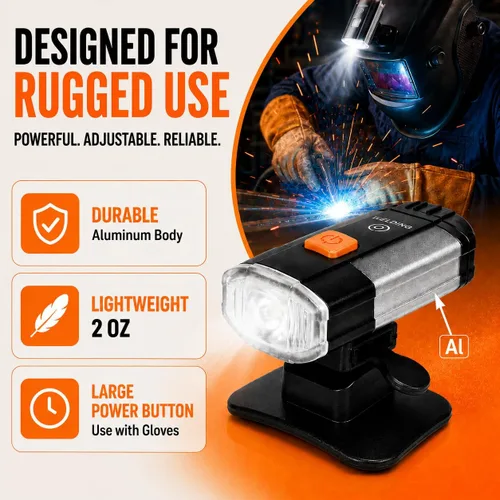 Miniatura 5 de Faro Recargable para Casco Duro - Luz para Casco de Soldar, Faro para Casco Duro para Bombero y Casco de Soldadura con Accesorios