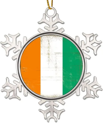 Miniatura 14 de Adorno de metal de copo de nieve de Canadá, recuerdo de Navidad, regalo de recuerdo patriótico, adorno colgante de Navidad, bandera nacional