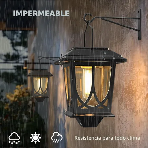 Miniatura 5 de Linternas Solares para Exteriores Impermeables Paquete de 2, Luces LED Solares Colgantes de Vidrio con Encendido/Apagado Automático, Linterna