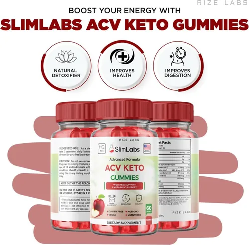 Miniatura 3 de Slim Labs ACV Keto Gummies para el bienestar y el apoyo metabólico - Gomitas para perder peso - Dieta de grasa del vientre (120 gomitas)