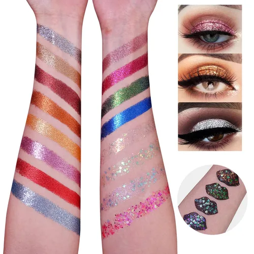 Miniatura 3 de UCANBE Pro Paleta de Sombra de Ojos con Purpurina - Paleta Profesional de 16 Colores - Polvo de Sombra de Ojos con Purpurina Prensada Gruesa y Fina