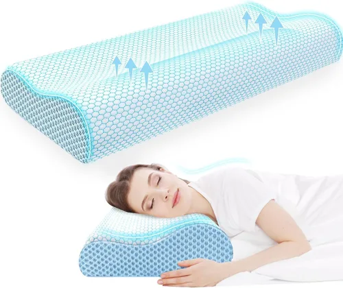 Miniatura 14 de CloudBliss Almohada cervical ergonómica para dormir, almohada cervical cervical para aliviar el dolor de cuello, almohada de espuma viscoelástica