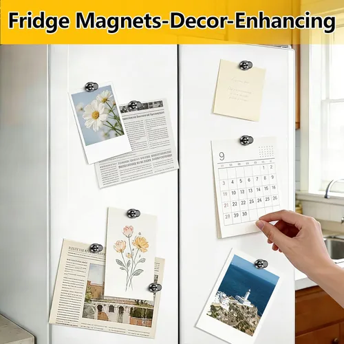 Miniatura 3 de 24 imanes de nevera, imanes para refrigerador, pequeños imanes fuertes, imanes de pizarra blanca para refrigerador, pasadores magnéticos para Negro