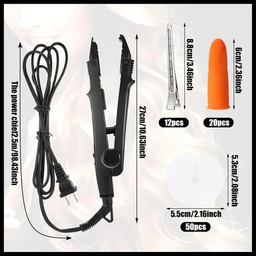 Miniatura 2 de Plancha para Extensiones de Cabello de Queratina Fusion - Herramienta de Calor, Conector Térmico con Protector de Pegamento Fusion, Plantilla, Pinza