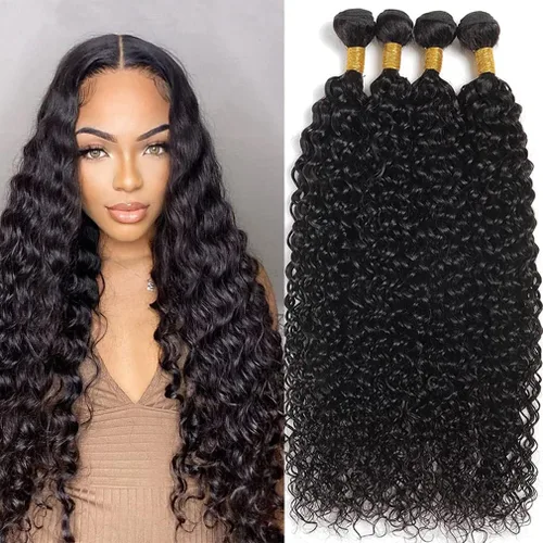 Miniatura 24 de Beautymoon Paquetes de cabello liso negro jet 4 manojos, cabello humano brasileño 14 16 18 20 pulgadas, 100% cabello virgen sin procesar liso, 4