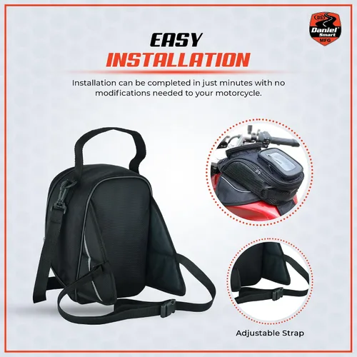 Miniatura 4 de Daniel Smart - Bolsa de tanque para motocicleta con bolsillo compatible con pantalla táctil, resistente al agua, bolsa magnética para teléfono