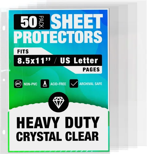 Miniatura 9 de 25 paquetes de protectores de hojas transparentes resistentes de 8.5x11 para carpeta de 3 argollas, protectores de plástico para documentos en papel