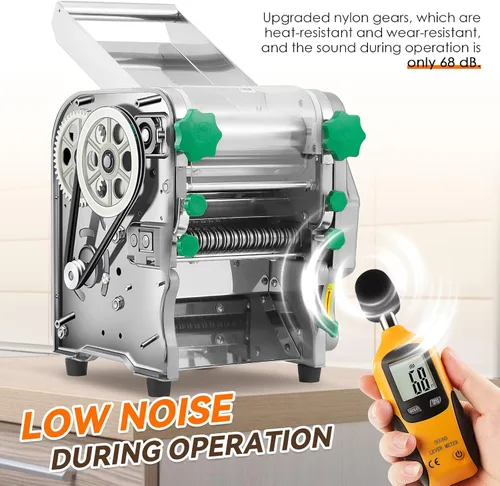 Miniatura 5 de NEWTRY Máquina para hacer pasta comercial, máquina eléctrica para hacer fideos con rodillo de masa con 2/0.236 in y 0.098 in de grosor de hoja