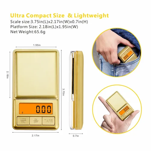 Miniatura 5 de UNIWEIGH Mini báscula de bolsillo de 3.53 oz/0.00 oz, báscula digital de gramos con tapa, pequeña escala de onzas de viaje para alimentos, hierbas