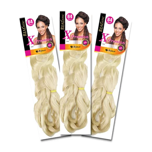 Miniatura 15 de Realistic Trenza original X-Pression 84 pulgadas 100% Kanekalon (paquete de 3, 1) M-61XPRES84