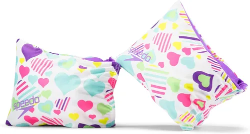 Speedo brazaletes flotadores unisex para niños, aprende a nadar Blanco Multi Corazón