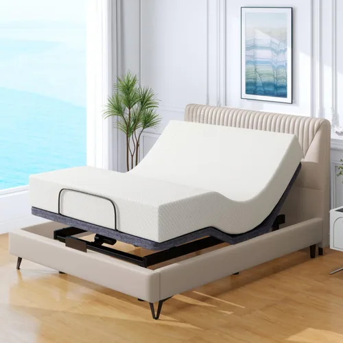Miniatura 11 de Vipbear Base de cama ajustable individual XL, marco de cama de masaje doble cabezal y reposapiés, cama eléctrica con control remoto inalámbrico