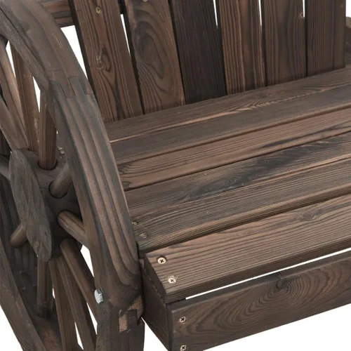 Miniatura 9 de Garden Adirondack Chair, Burnt Solid Fir Wood, Weather-Resistant Outdoor Patio Furniture, Ergonomic Design for Deck, Balcony, Lawn
