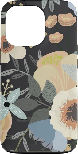 Miniatura 10 de Funda para iPhone 13 Pro Max Boho Wildflower Garden Botanical Floral Pattern (negro)