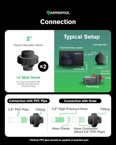 Miniatura 6 de Bombas de calor para piscina, bomba de calor de piscina de 30,000 BTU para piscinas sobre el suelo de hasta 8000 galones, control WiFi
