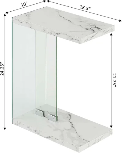 Miniatura 3 de Convenience Concepts SoHo C Mesa auxiliar, color blanco