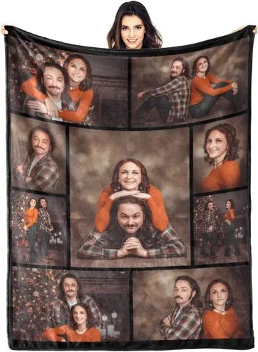 Manta personalizada con fotos, manta personalizada con fotos para parejas, papá, mamá, niños, perros, amigos, cumpleaños, boda, Navidad, Año Nuevo,