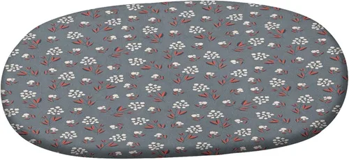 Miniatura 3 de XISUNYA Mantel ajustable ovalado de poliéster con bordes elásticos florales, ramas de pétalos de primavera, estampado de botánica japonesa, se Gris