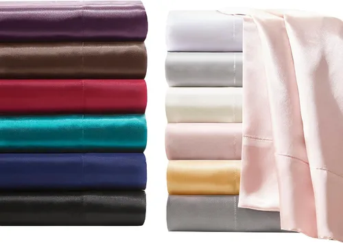Miniatura 16 de Madison Park Essentials - Juego de sábanas de satén de lujo y sedoso con brillo natural, bolsillo elástico de 14 pulgadas para colchones de hasta 16
