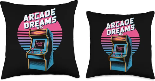 Miniatura 3 de Arcade Dreams 1985 Insert Coin Retro Arcade Throw Pillow