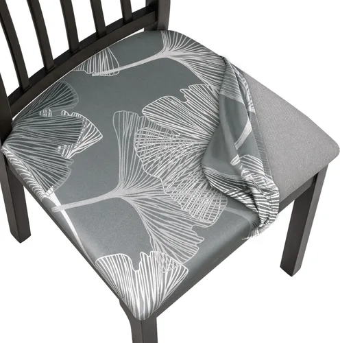 Miniatura 14 de SearchI Fundas de Asiento para Sillas de Comedor Elásticas con Estampado Juego de 6 Fundas de Asiento de Silla, Protector de Cojín de Silla Tapizada
