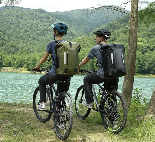 Miniatura 7 de MARCHWAY Mochila impermeable con parte superior enrollable, bolsa seca flotante de 20L/30L/45L con base rectangular ergonómica, espalda acolchada