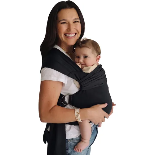 Miniatura 10 de Lalabu The Simple Wrap Baby Wraps Carrier - Elegante portabebés para recién nacidos y niños pequeños de 13 a 28 libras. Probado en seguridad, fácil