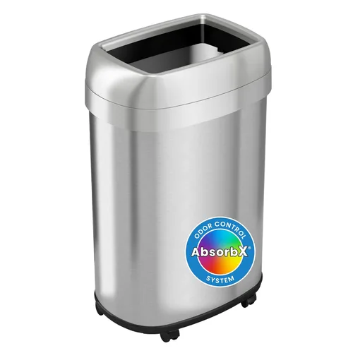 Miniatura 15 de iTouchless SoftStep - Cubo de basura y contenedor de reciclaje de 16 galones con filtros de olores dobles y cubos extraíbles codificados por Plata