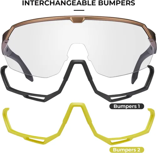 Miniatura 8 de CARFIA Gafas de sol polarizadas de ciclismo para hombre - 3 lentes intercambiables UV400/a prueba de golpes/HD Vision CA5390