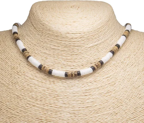 Miniatura 10 de BlueRica Collar de cuentas de concha de coco y puka (18")