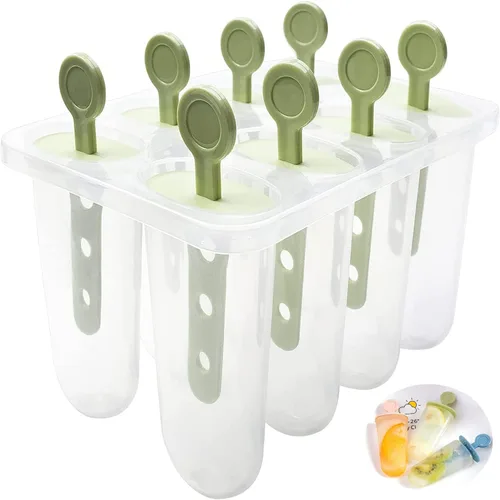 Miniatura 10 de Moldes de paletas de silicona, 8 moldes de silicona para paletas, moldes de paletas de hielo caseros sin BPA, reutilizables de fácil liberación