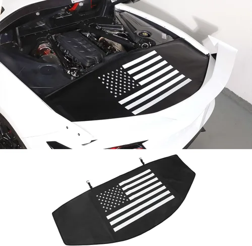 Miniatura 8 de Funda trasera para maletero compatible con Chevrolet Corvette C8 Stingray 2020-2026, cubierta de seguridad de cuero para maletero trasero, Negro