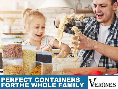Miniatura 7 de VERONES Recipientes herméticos grandes y altos para almacenamiento de alimentos, paquete de 10 unidades de organización hermética de plástico