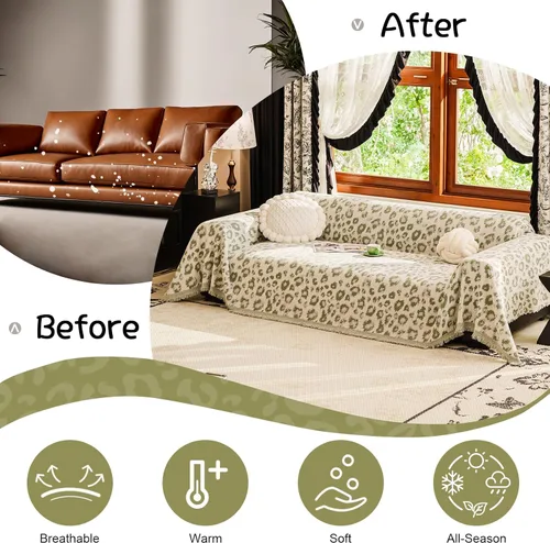 Miniatura 165 de VClife Fundas de sofá bohemio de felpilla para sofá seccional, fundas de sofá suaves y antideslizantes para sofá de 2 cojines, protector de muebles