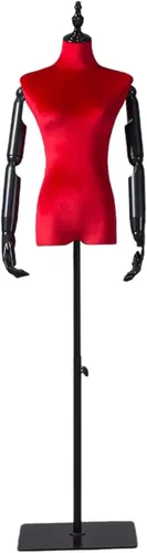 Miniatura 11 de Female Mannequin Torso with 140-185 Cm Adjustable Height Stand, Shoulders 39 Cm /Bust 86 Cm / Waist 64 Cm / Hip 84 Cm(Brown,with arms)