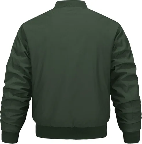 Miniatura 5 de MAGNIVIT - Chaqueta de bombardero para hombre de invierno, cortaviento, cálida, con cremallera completa, abrigo exterior, estilo casual, chaqueta