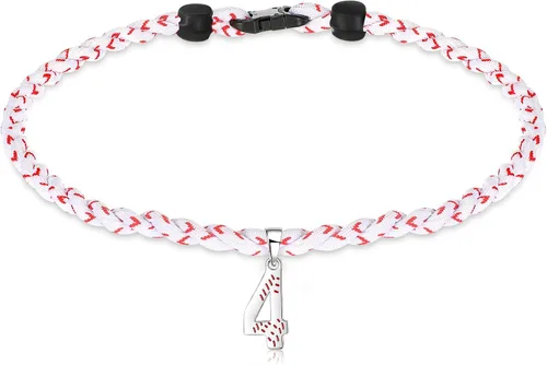 Miniatura 3 de Glenmal Collar de béisbol para niños, de acero inoxidable, dije de titanio, trenzado, deportivo, regalo de béisbol para hombres y niños, 20 pulgadas