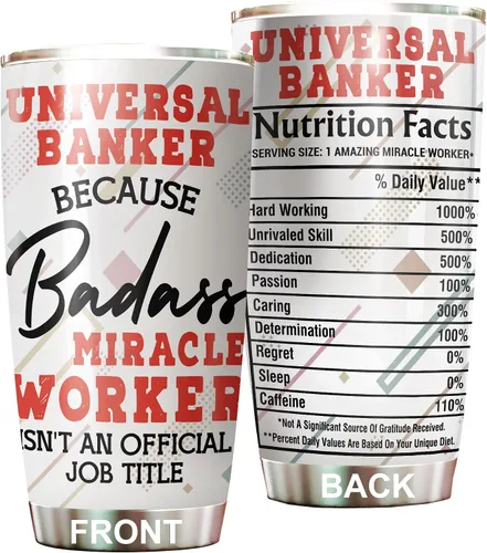 Miracle Worker - Vaso universal de acero inoxidable de 20 onzas, regalos divertidos a granel para oficina, mujeres, hombres, amigos de trabajo,