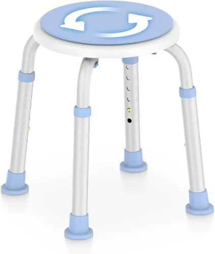 Asiento giratorio de ducha Delog 360 - Asiento ajustable para tina y bañera pequeña - Capacidad de 300lb con puntas de goma antideslizantes
