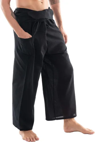 Miniatura 2 de CandyHusky Pantalones de pescador tailandés, pantalones de pirata de algodón para hombre, pantalones de descanso, pantalones samurái, disfraz gitano