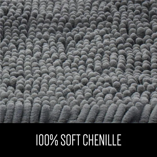Miniatura 2 de Gorilla Grip Alfombra de baño de felpilla y tapa de inodoro, ambos en color gris, tamaño de la alfombra de baño 30 x 20 pulgadas, tamaño de la tapa