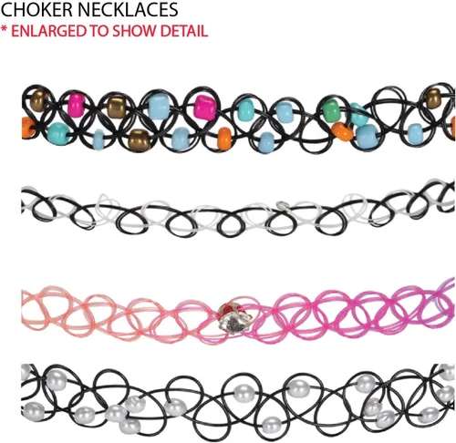 Miniatura 5 de BodyJ4You 12PC Tattoo Choker Necklace for Women - 90s Choker Necklaces Y2K Fashion Trendy Vintage - Emo Black Choker Rainbow Pink White Purple Neon