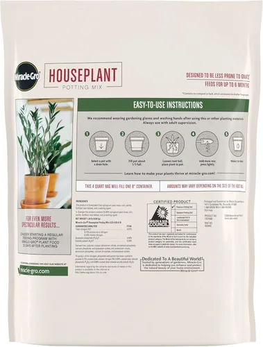 Miniatura 4 de Miracle-Gro Mezcla para Macetas de Plantas de Interior: Suelo Fertilizado con Perlita para Jardinería de Interiores, Diseñado para ser Menos