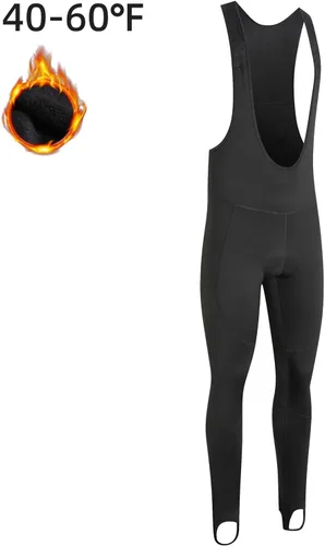 Miniatura 2 de Baberos de ciclismo para hombre, pantalones térmicos para hombre, pantalones de ciclismo de invierno, pantalones con forro polar acolchado